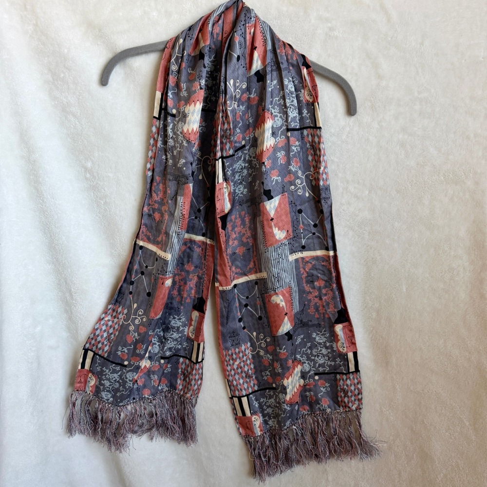 Howl's Moving Castle Inspired Whimsical Fringed Artisan Scarf Constellation